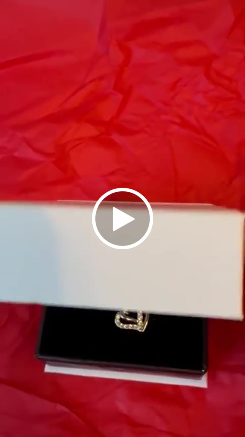 Customer video review of Angela 18k White Gold Plated Silver Double Heart Necklace with Swarovski Crystals