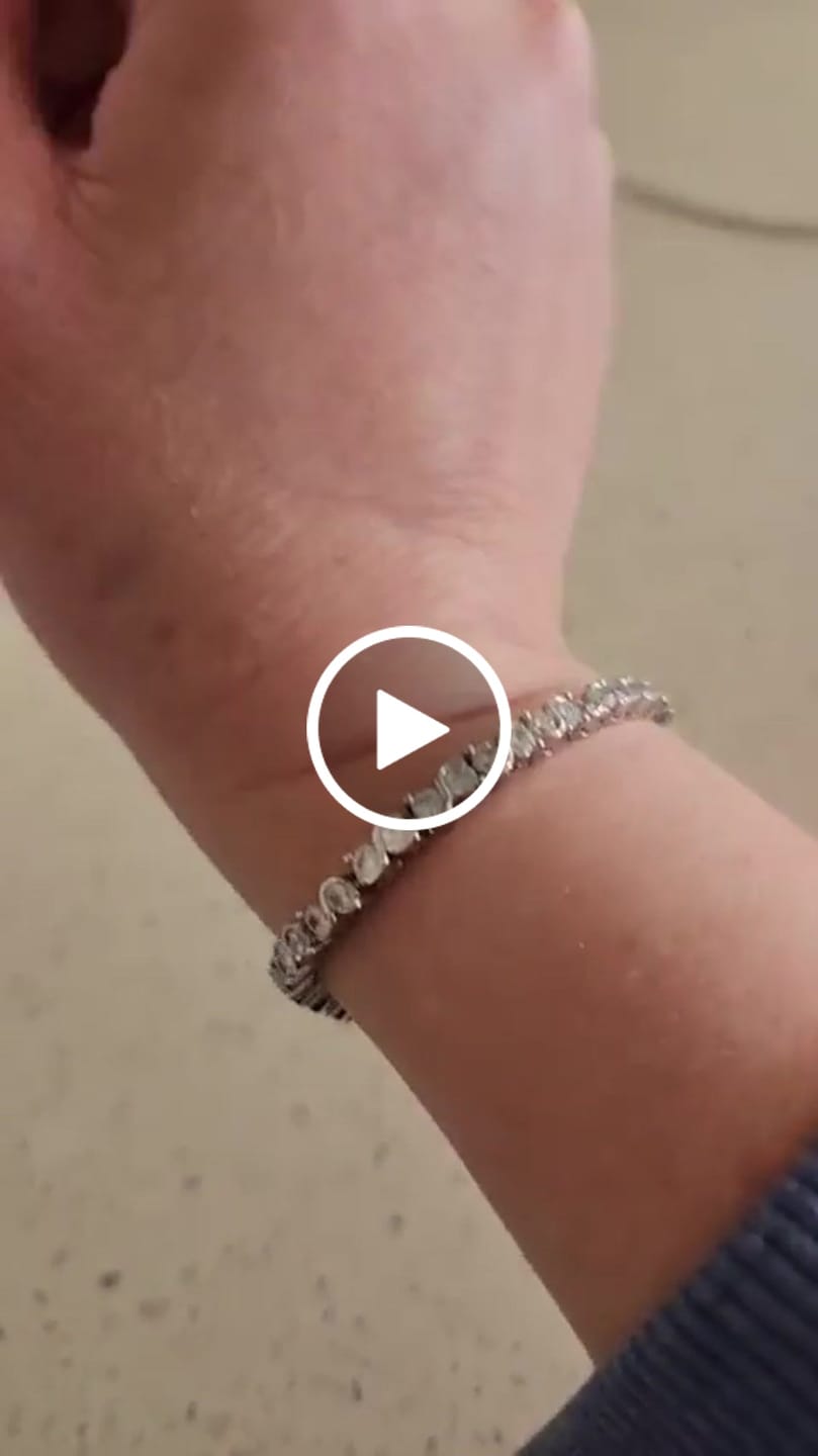 Customer video review of Ezra 18k White Gold Plated Infinity Tennis Bracelet with Simulated Diamond Crystals