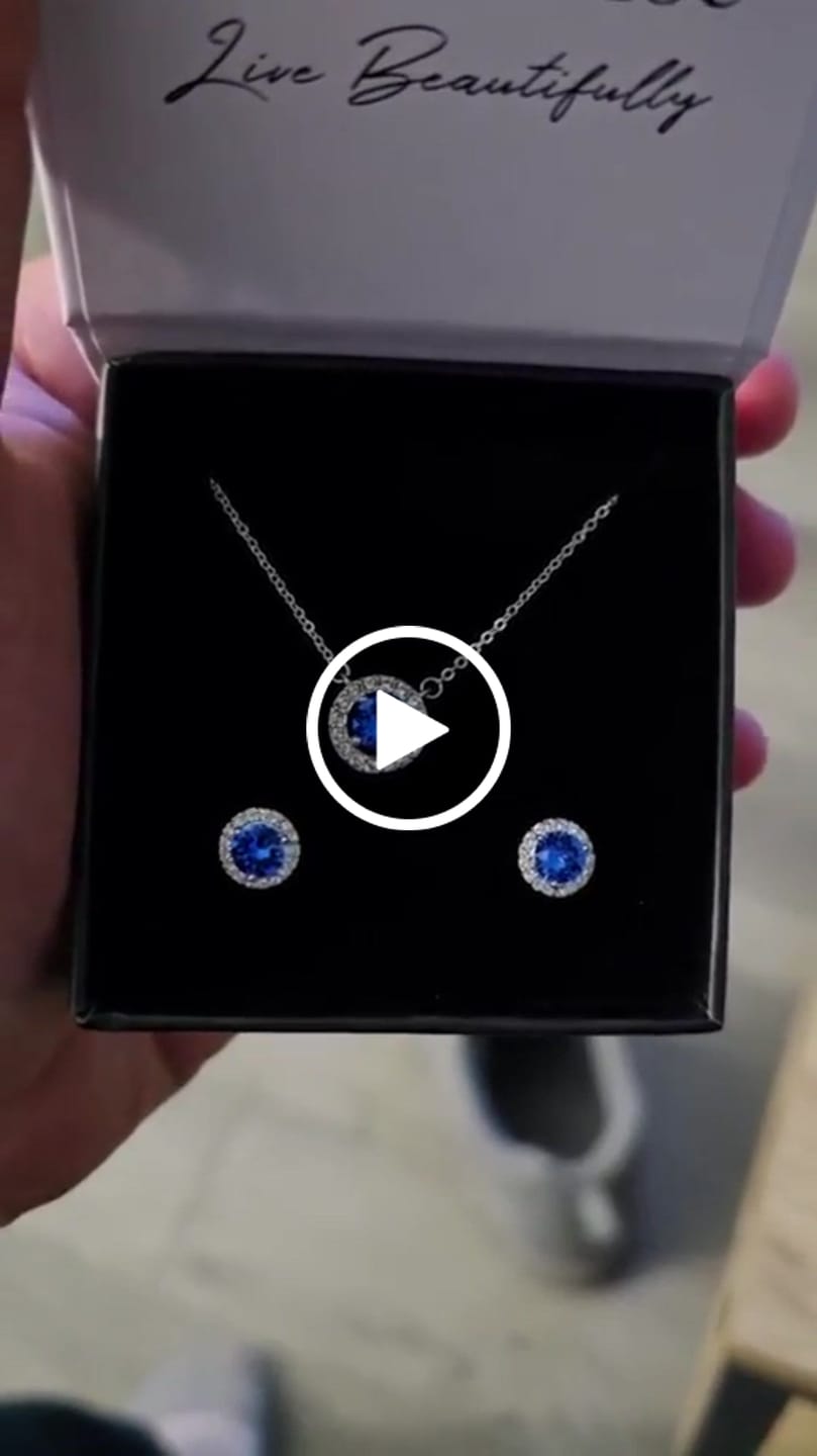 Customer video review of Royal Birthstone 18k White Gold Plated Halo Stud Earrings with Round Cut Swarovski Crystals