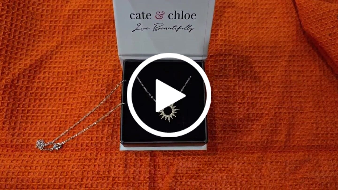Customer video review of Evie 18k White Gold Plated Necklace with Swarovski Crystals