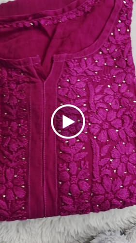 Customer video review of Hoor Deep Plum Viscose Georgette kurta