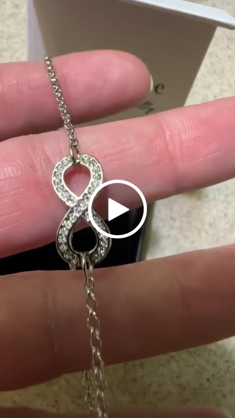 Customer video review of Morgan 18k White Gold Plated Infinity Bracelet with Swarovski Crystals