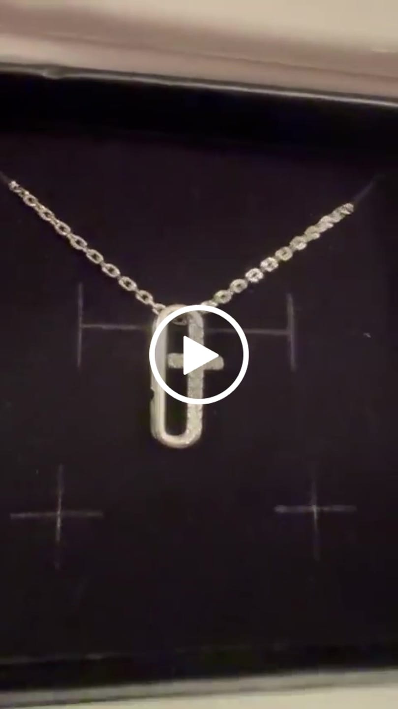 Customer video review of Lona 18k White Gold Plated Silver Cross Necklace with Swarovski Crystals