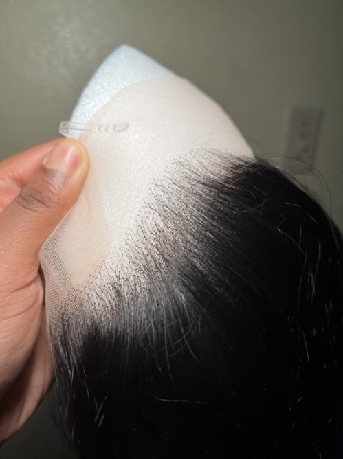 Customer photo review of MORE FACE 13x6 Lace Frontal Wig Preplucked Straight Human Hair Wigs With Baby Hair