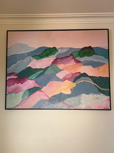 Customer photo review of Mountain Views by Belinda Stone | Framed Canvas Art Print