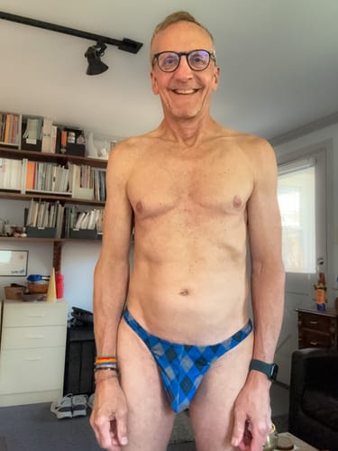 Customer photo review of Rhombus Check Pattern Pouch Briefs