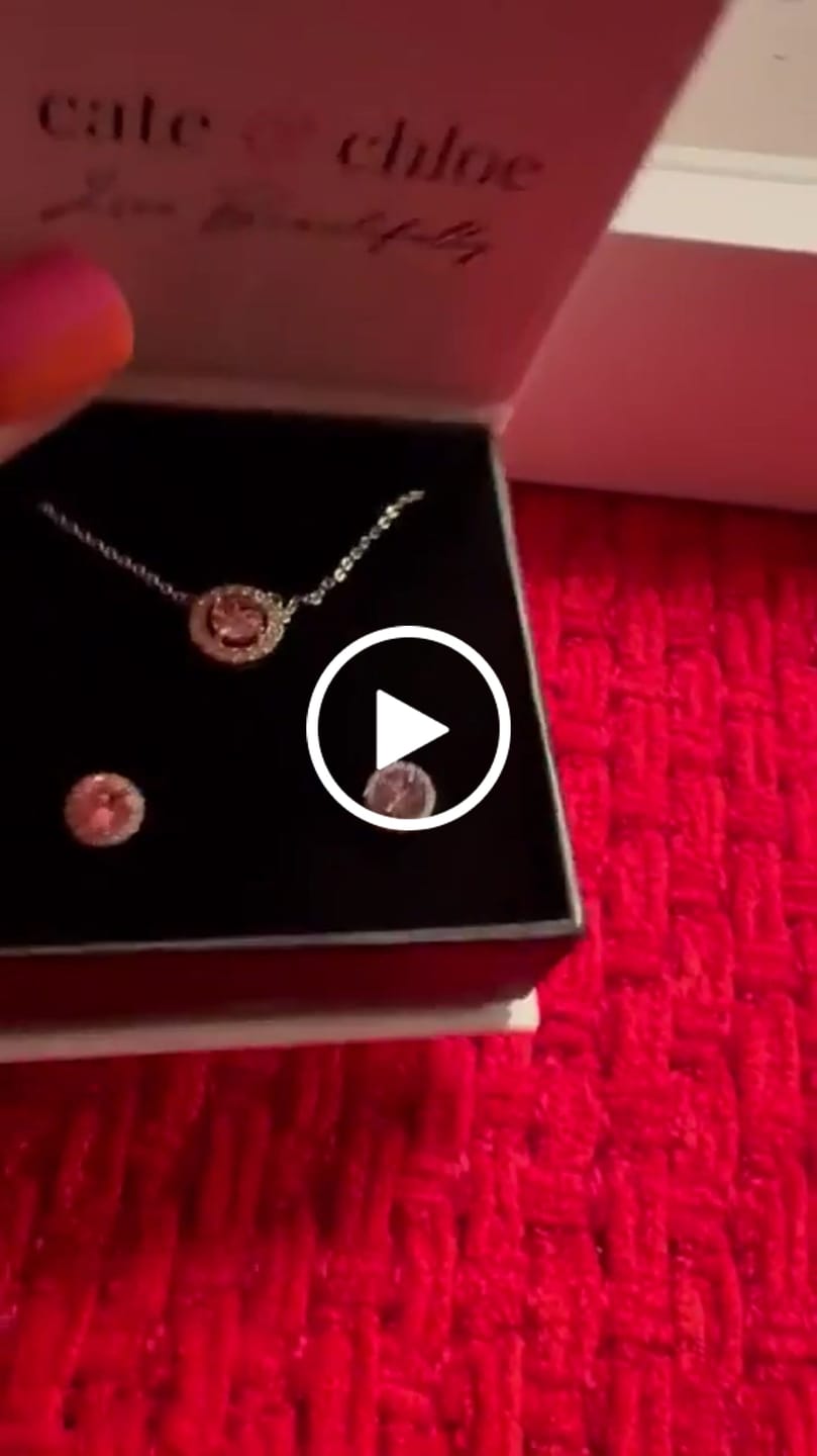 Customer video review of Royal Birthstone 18k White Gold Plated Halo Stud Earrings with Round Cut Swarovski Crystals