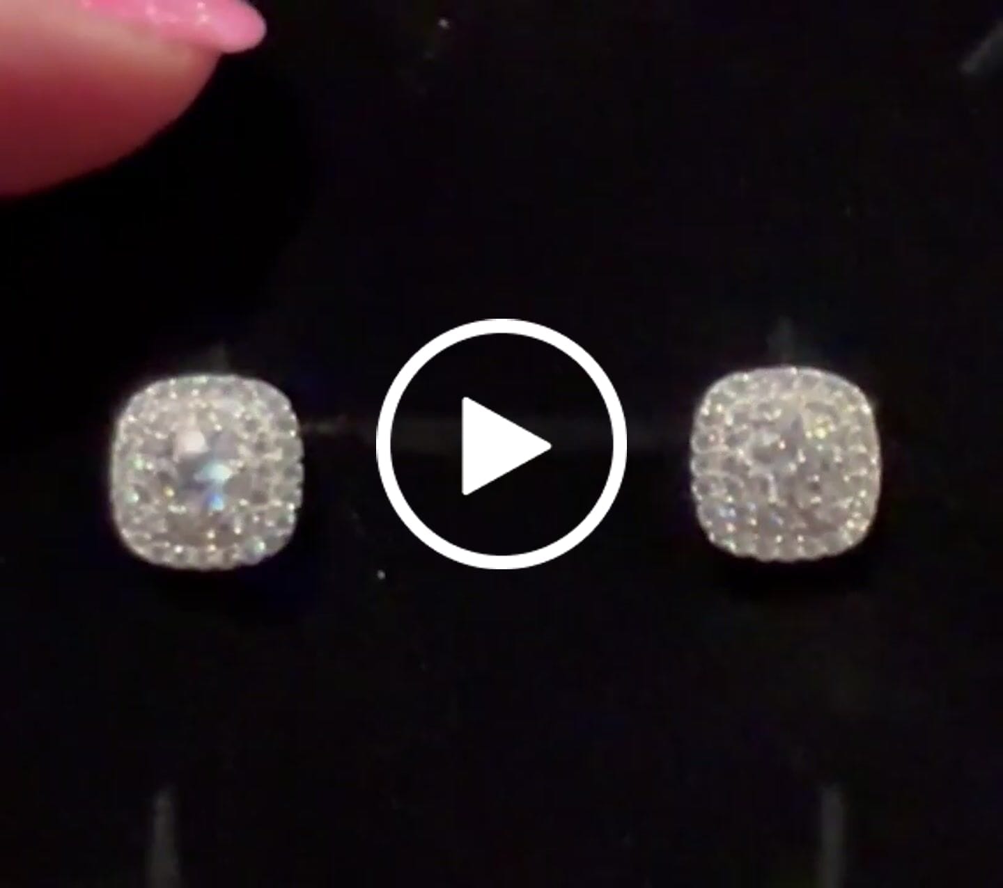 Customer video review of Moissanite by Cate & Chloe Lucy 18k Gold Plated 925 Sterling Silver Stud Earrings 1.0tcw