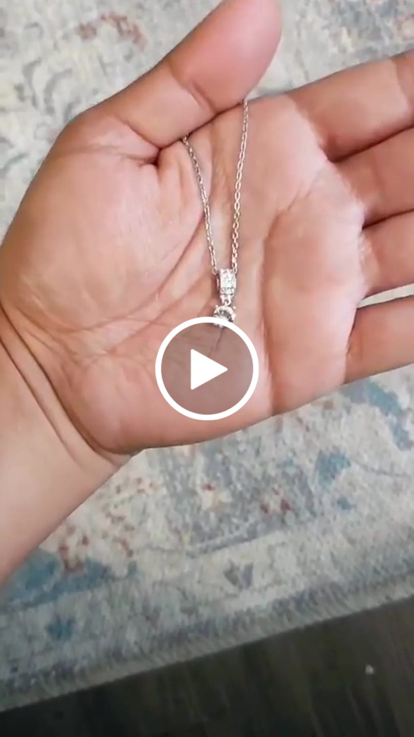 Customer video review of Monroe 18k White Gold Pendant Necklace with Round Cut Swarovski Crystals