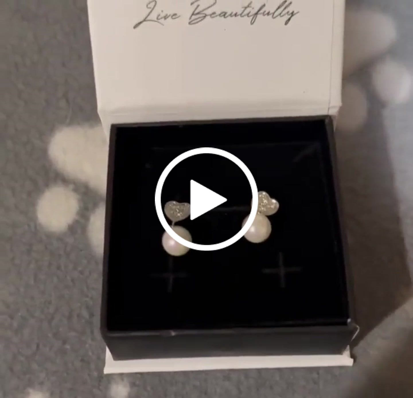 Customer video review of Kenley 18k White Gold Plated Heart Dangle Earrings with Pearls and Swarovski Crystals - Fab Fav