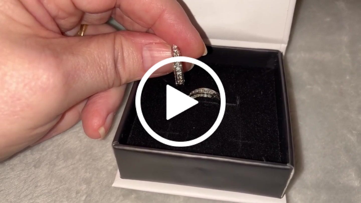 Customer video review of Viviana 18k White Gold Plated 17mm Hoop Earrings with Swarovski Crystals