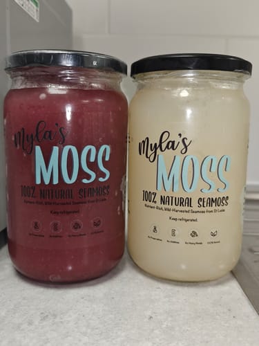 Customer photo review of Seamoss Gel Bundle - Purple & Gold (720ml each)