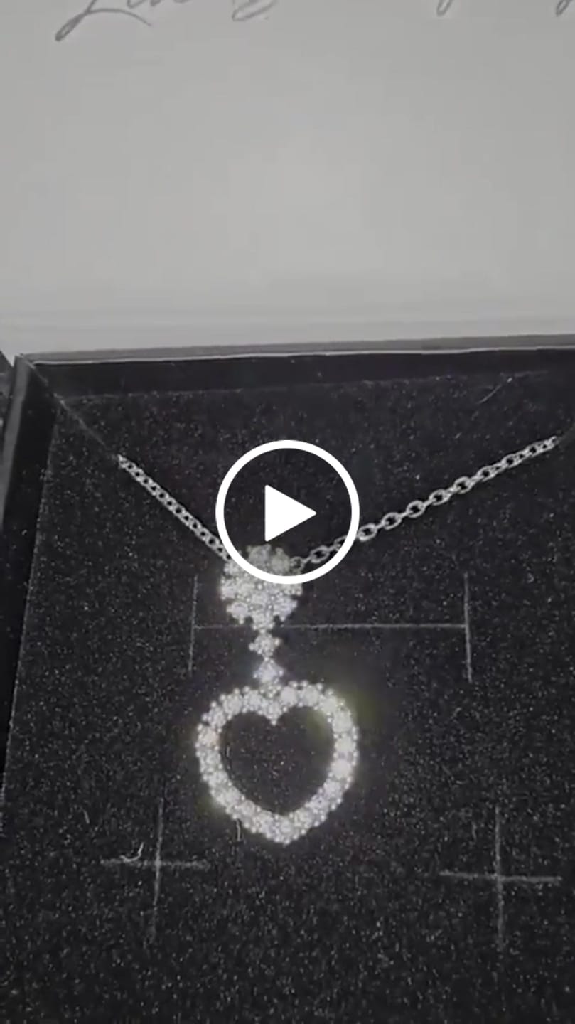 Customer video review of Brynn 18k White Gold Plated Heart Pendant Necklace with Swarovski Crystals