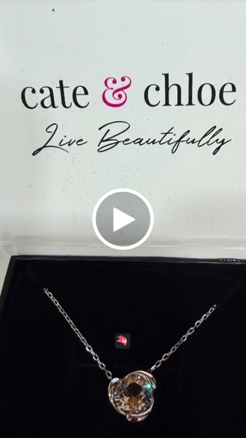 Customer video review of Harmony 18k White Gold Plated Necklace with Round Cut Solitaire Swarovski Crystal