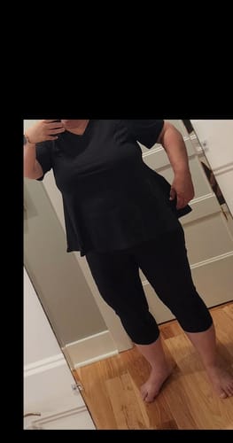 Customer photo review of Anti-Muffin-Top Flowy Tee