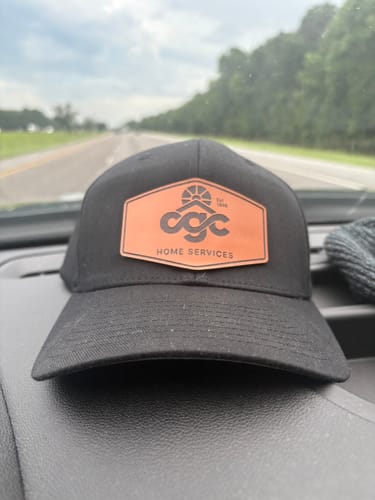 Customer photo review of Premium Custom Leather Patch Hats (Wholesale)