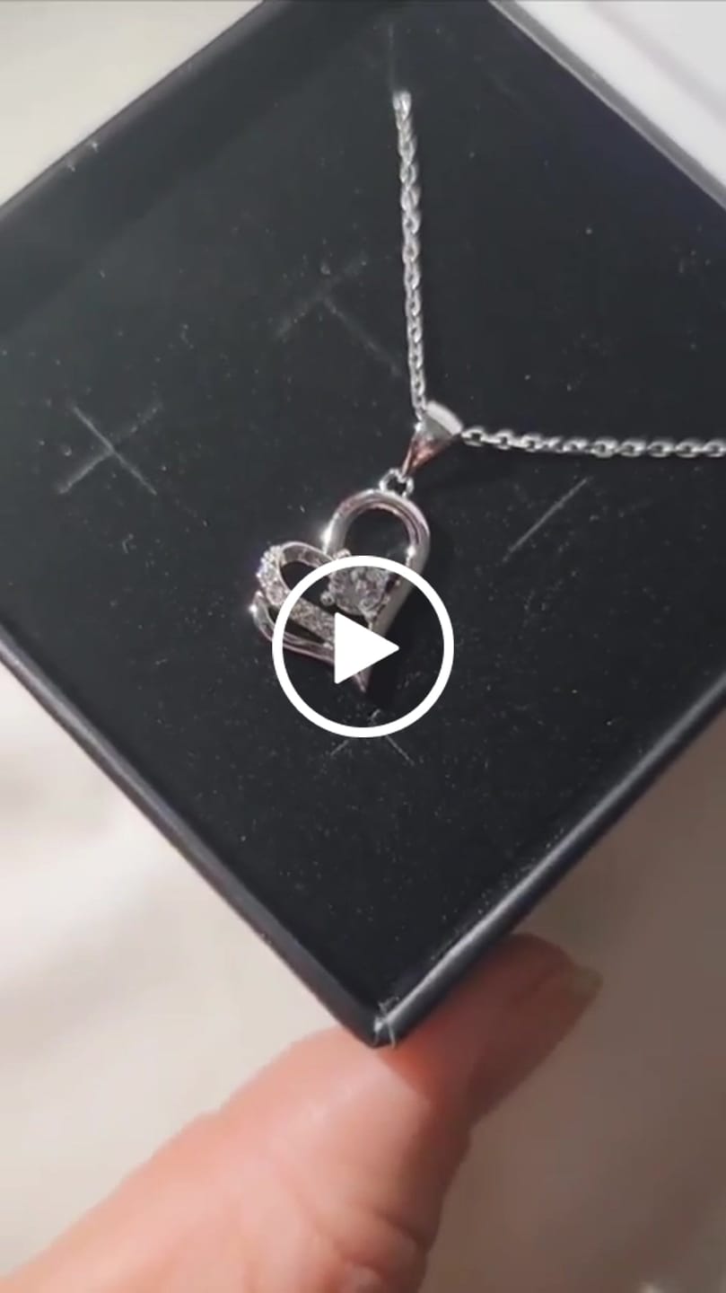 Customer video review of Kara 18k White Gold Plated Silver Heart Necklace with Swarovski Crystals