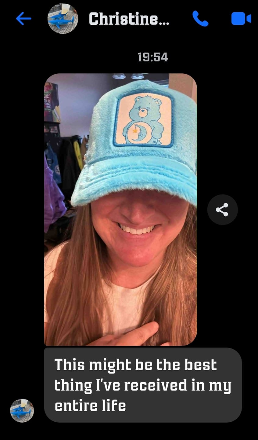 Customer photo review of OVERLORD X Care Bears:  Wish Bear Trucker Cap