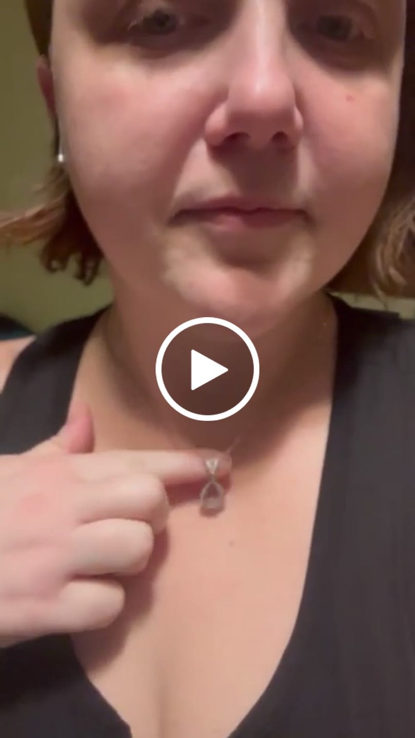 Customer video review of Arabella 18k White Gold Plated Teardrop Necklace with Simulated Diamond Crystals
