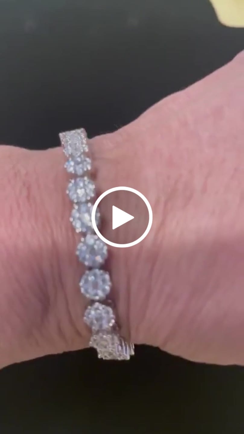 Customer video review of Ally 18k White Gold Plated Tennis Bracelet with Simulated Diamond Crystals