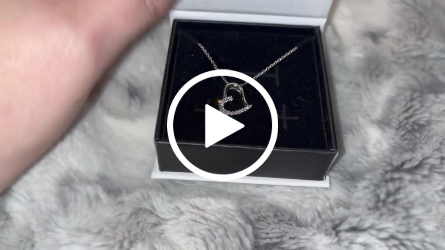Customer video review of Capri 18k White Gold Plated Silver Heart Necklace with Swarovski Crystals