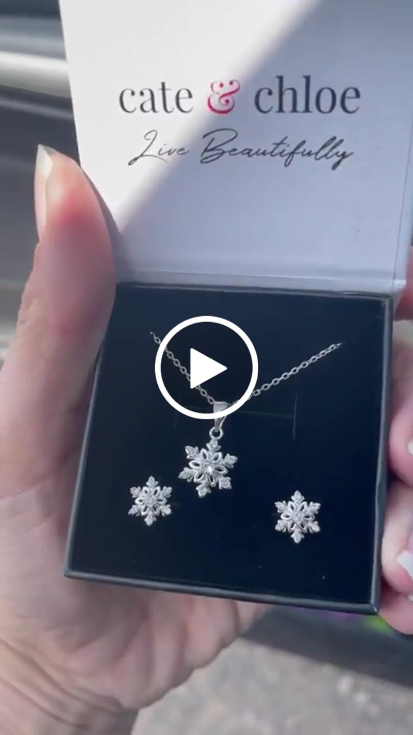 Customer video review of Sunny 18k White Gold Plated Necklace and Stud Earrings Jewelry Set with Swarovski Crystals