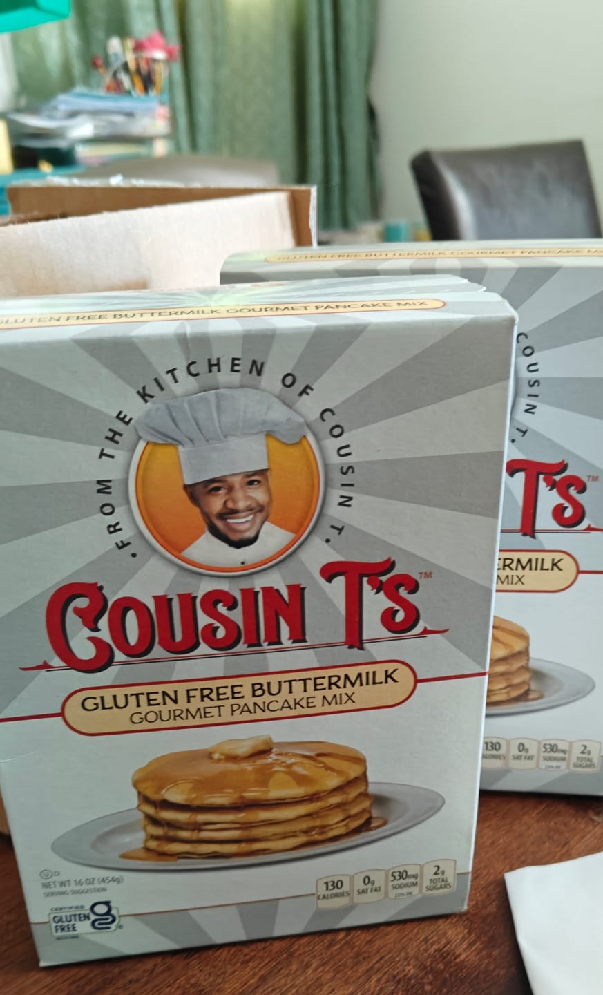 Customer photo review of Cousin T's Gourmet Gluten Free Buttermilk Pancake Mix