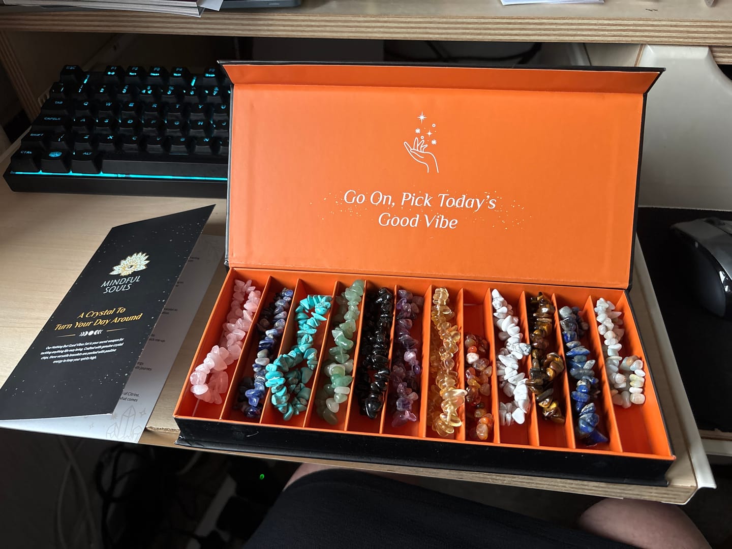 Customer photo review of Solve Everyday Challenges with Ease - Natural Crystal 12 Bracelet Set with Storage Box