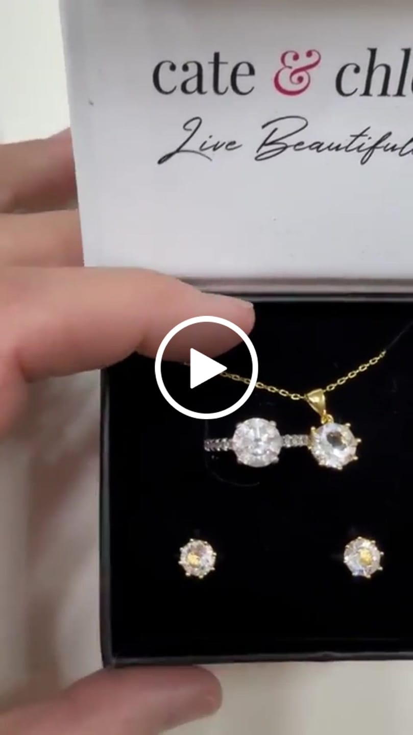 Customer video review of Eden 18k White Gold Plated Pendant Necklace with Solitaire Round Cut Swarovski Crystal