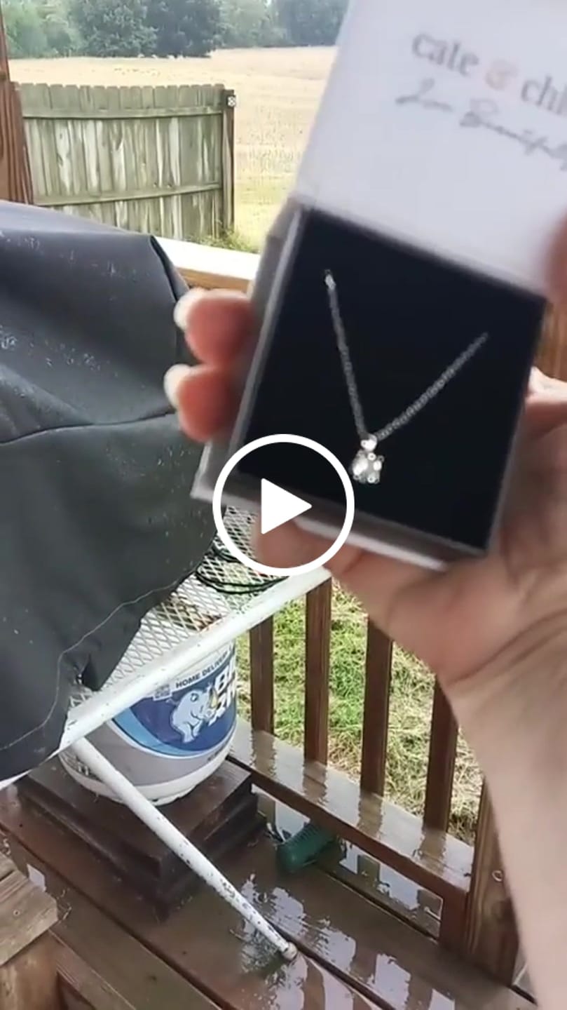 Customer video review of Araylia 18k White Gold Plated Necklace with Solitaire Round Cut Swarovski Crystal