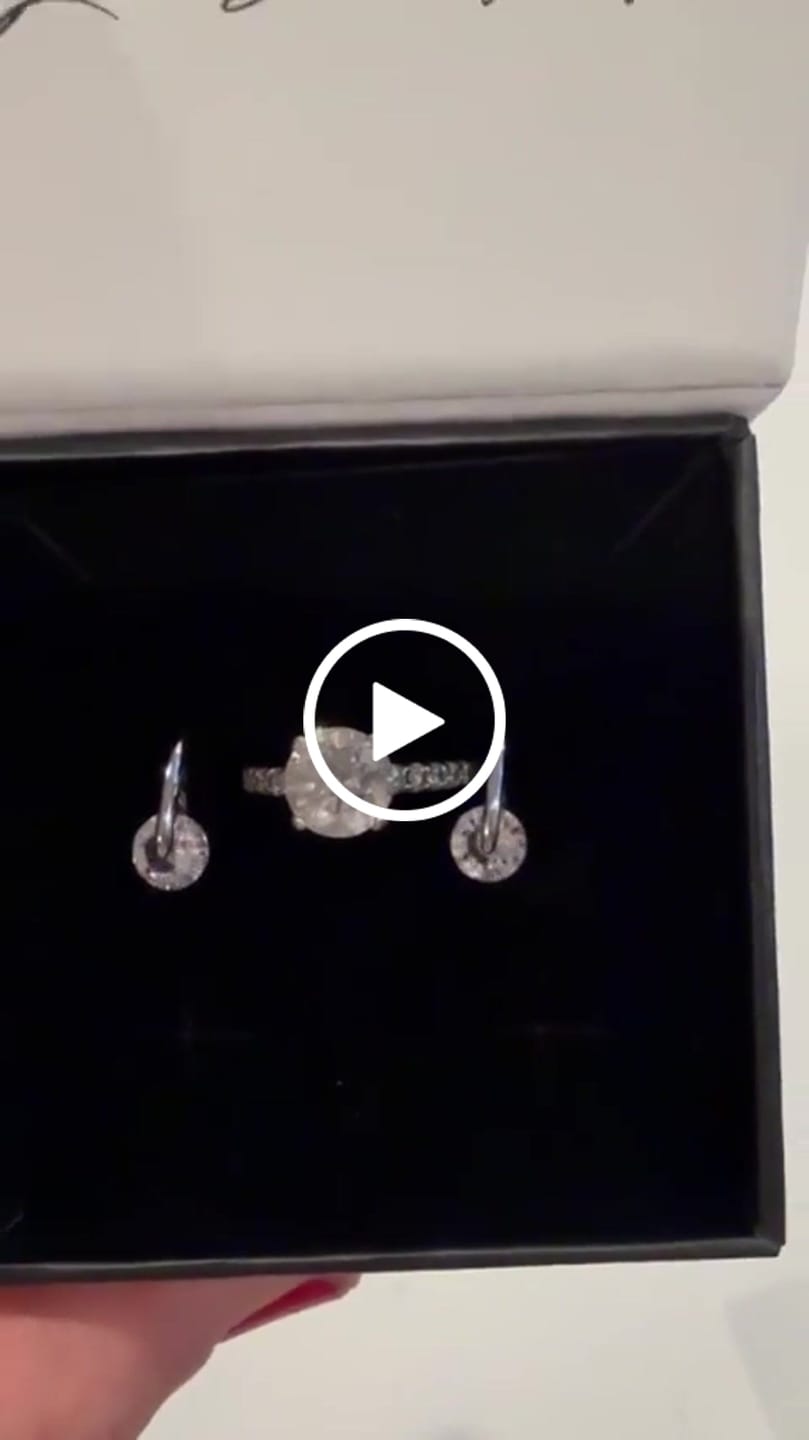 Customer video review of McKayla 18k White Gold Plated Drop Earrings with Swarovski Crystals