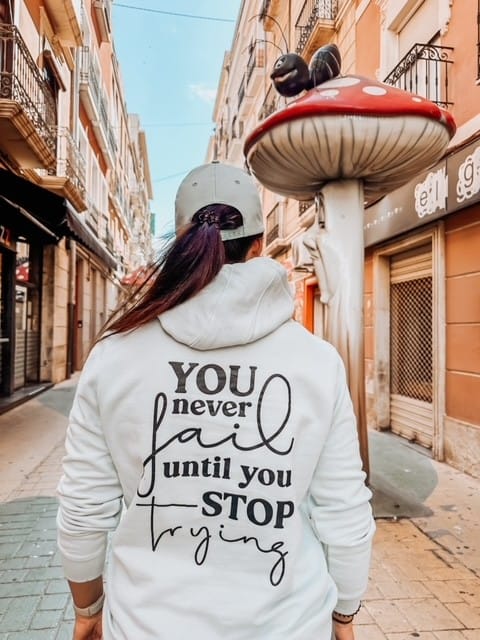 Customer photo review of YOU NEVER FAIL Hoodie-Damen