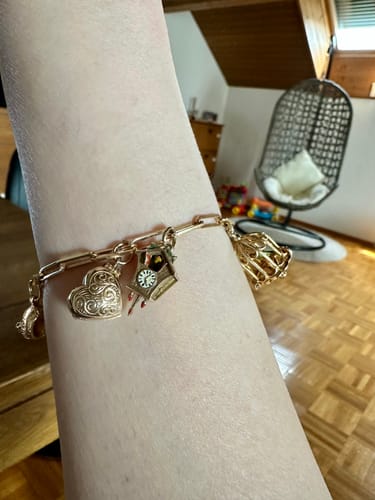 Customer photo review of The Romantic Lovers Opening Heart Charm (9ct 375 Gold 1968)