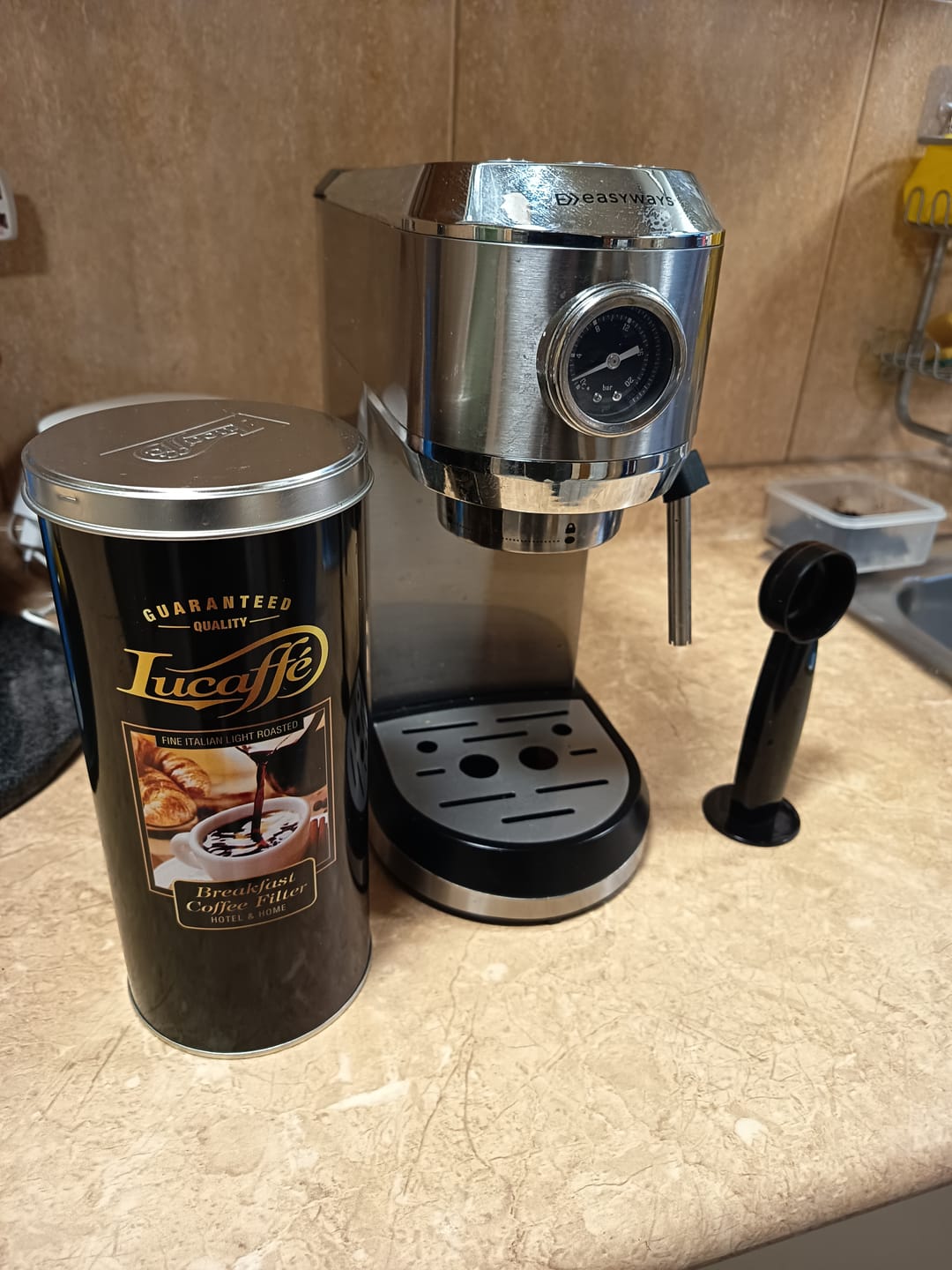Customer photo review of Lucaffe Breakfast Coffee filter 500 grs Grano Molido
