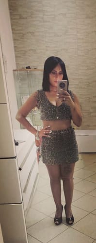 Customer photo review of Top Leopardato con strass