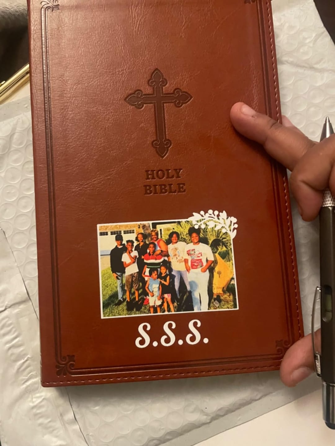 Customer photo review of Personalized Black Bible - NLT USA Engraved