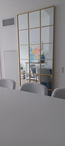 Customer photo review of Black Window Pane Mirror (71"H x 31"W)