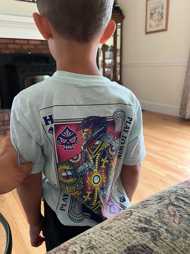 Customer photo review of Youth Play To Win Tee