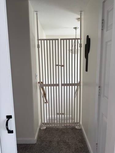 Customer photo review of FairyBaby 71" Extra Tall 34"-37" Wide Cat & Dog Proof Gate for Doorway