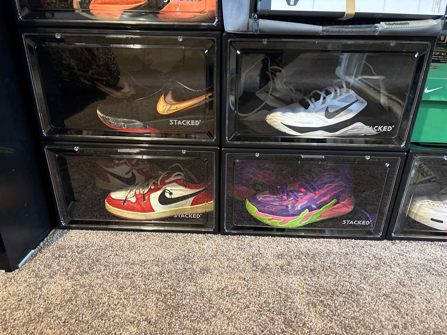 Customer photo review of Stacked Magnetic Sneaker Display Case - Buy Bulk (6pcs)