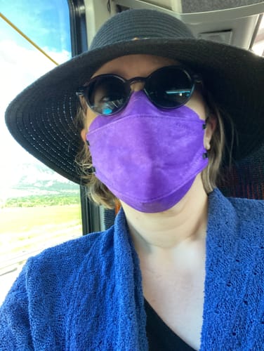 Customer photo review of KN95 Respirator Face Mask - Purple
