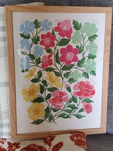 Customer photo review of 'In Bloom' Family Birth Flower Illustration