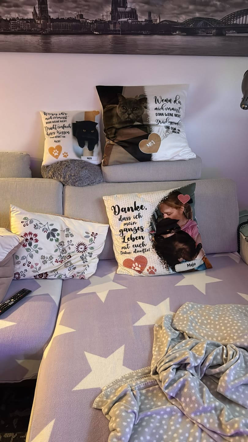 Customer photo review of Wenn du mich vermisst - Individuelles Kissen