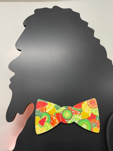 Customer photo review of Unfinished Wood Bow Tie Shape - Groomsmen - Craft - up to 46" DIY