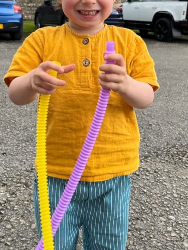 Customer photo review of Horizon Blue Striped Pocket Trousers