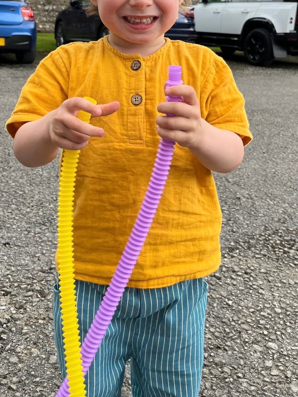 Customer photo review of Horizon Blue Striped Pocket Trousers