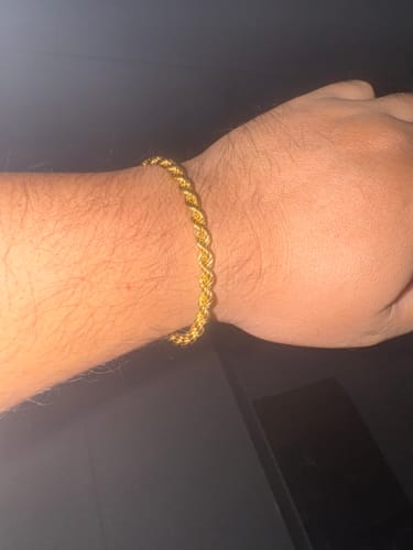 Customer photo review of Handmade Anniversary Rope Bracelet in 18ct Yellow Gold