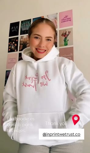 Customer photo review of designed in london white hoodie