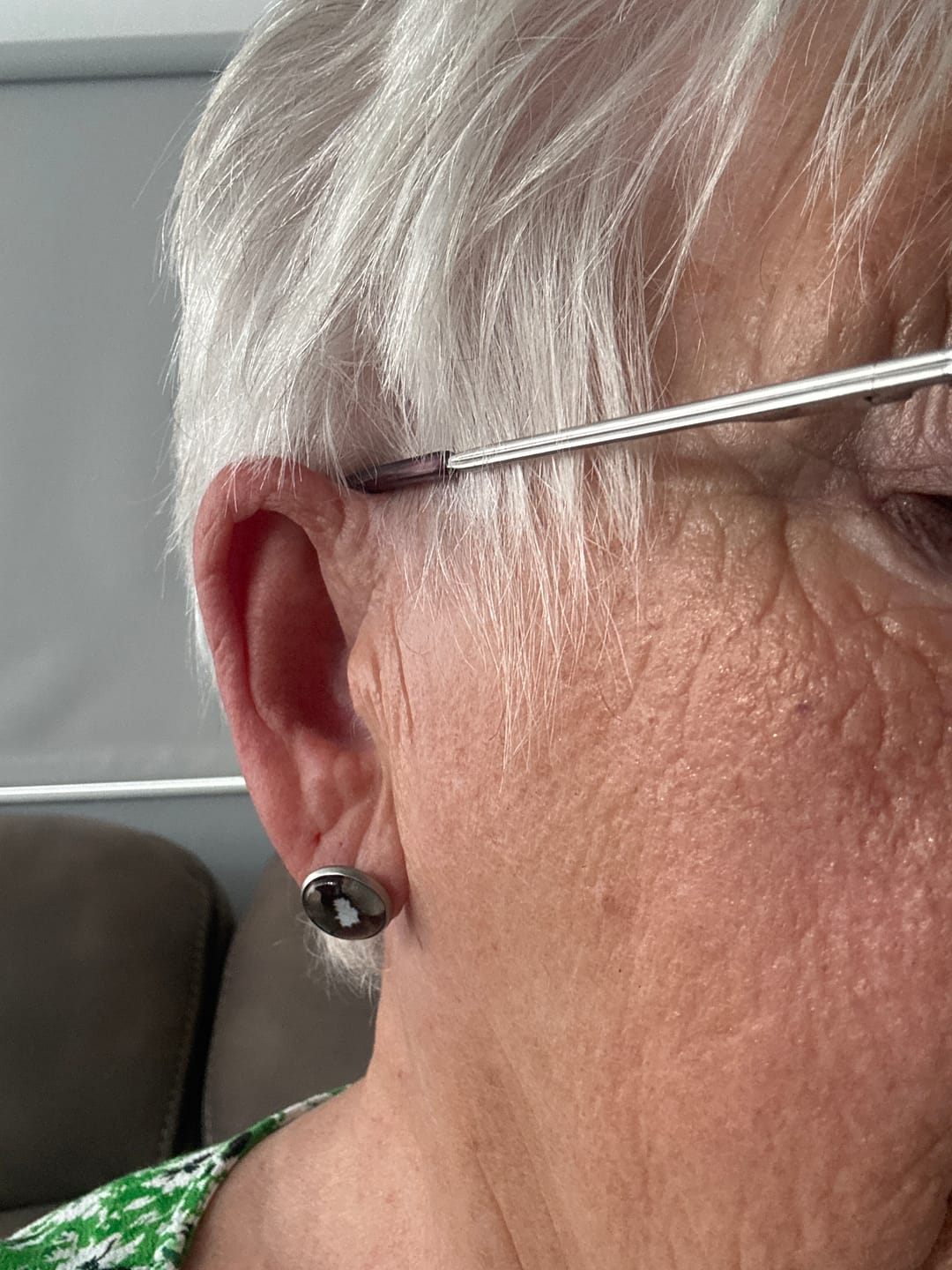 Customer photo review of Live Customization Glass Pet Stud Earrings