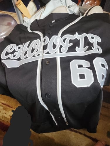 Customer photo review of Custom Black White Classic Style Authentic Baseball Jersey